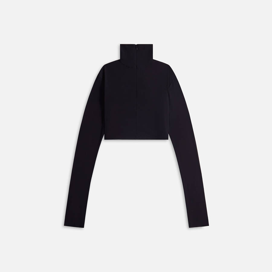 Black Women Kith Norma Kamali Cropped Slim Fit Long Sleeve Turtleneck Top Shirts | 4865-AEGYS
