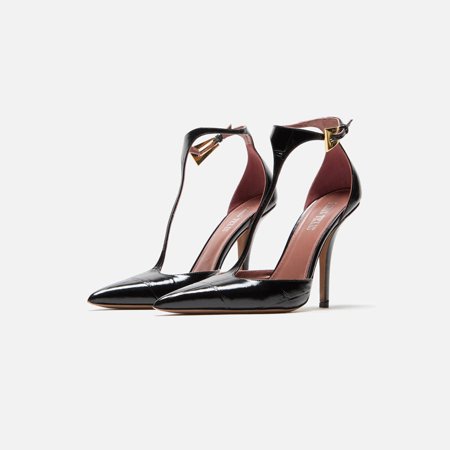 Black Women Kith Paris Texas Jessica T-Strap Pump 105 Heels | 5948-UTERG