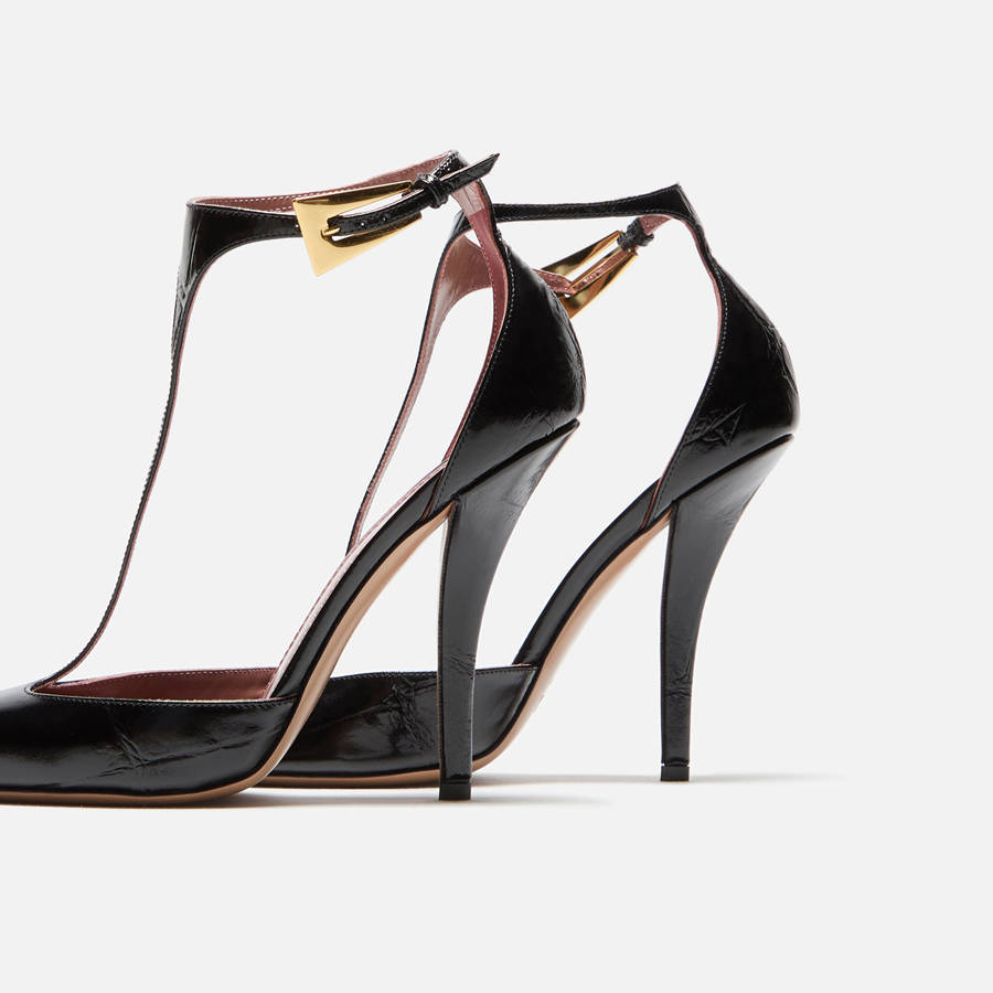 Black Women Kith Paris Texas Jessica T-Strap Pump 105 Heels | 5948-UTERG