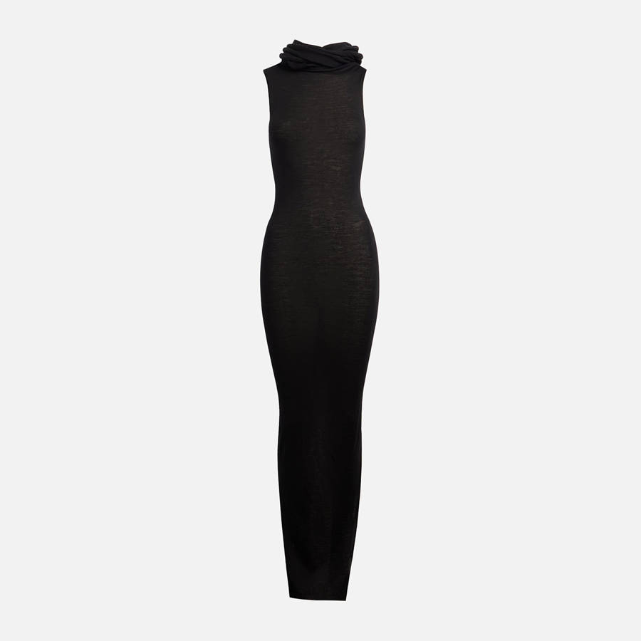 Black Women Kith Rick Owens Banded T Dress | 0254-EDBSQ