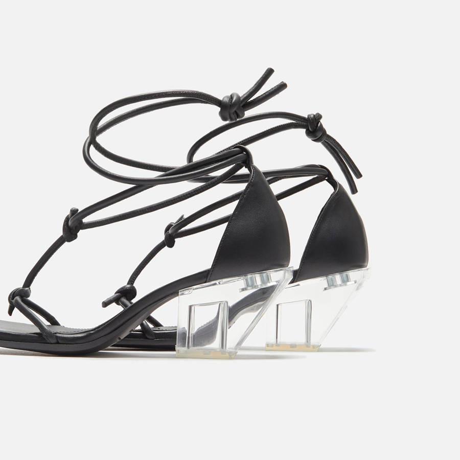Black Women Kith Rick Owens Sliver Sandal Heels | 8947-YVQUK