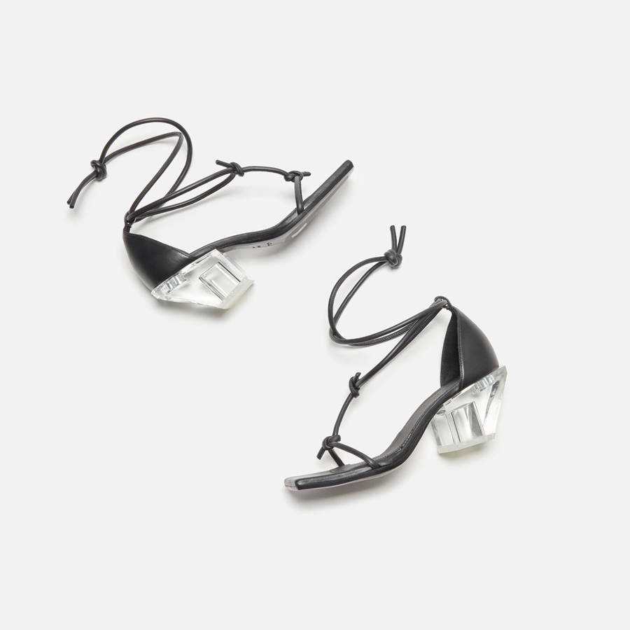 Black Women Kith Rick Owens Sliver Sandal Heels | 8947-YVQUK