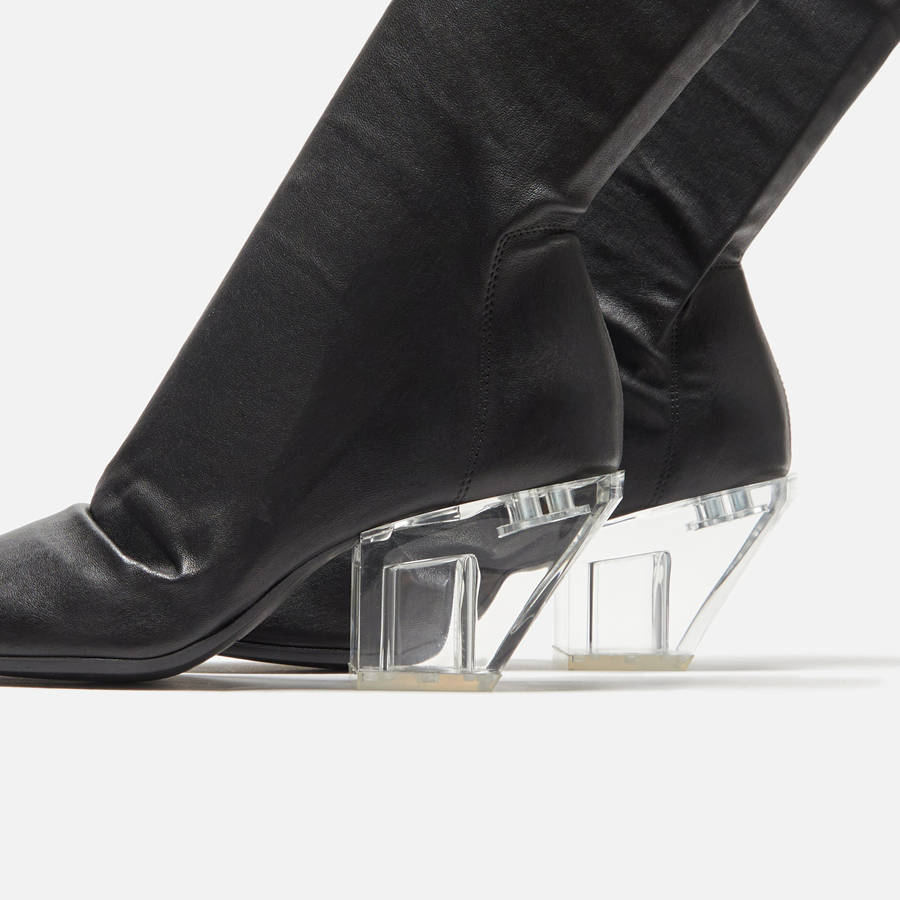 Black Women Kith Rick Owens Stretch Sliver Heels | 2590-TLNPK