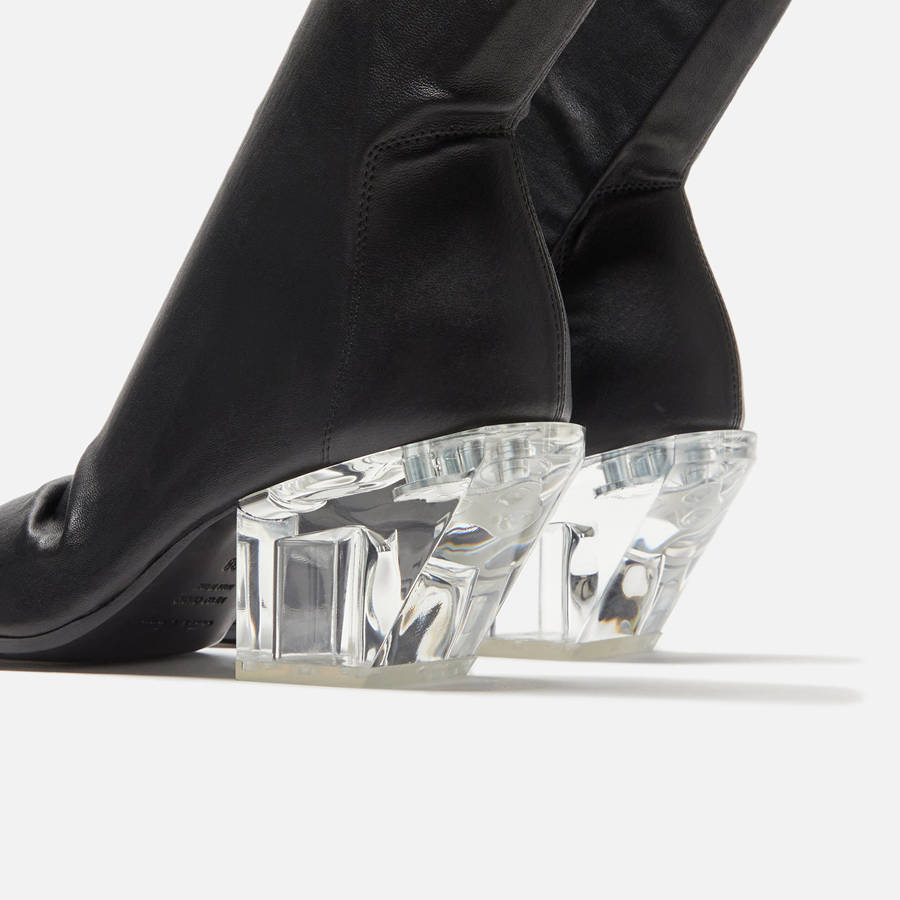 Black Women Kith Rick Owens Stretch Sliver Heels | 2590-TLNPK