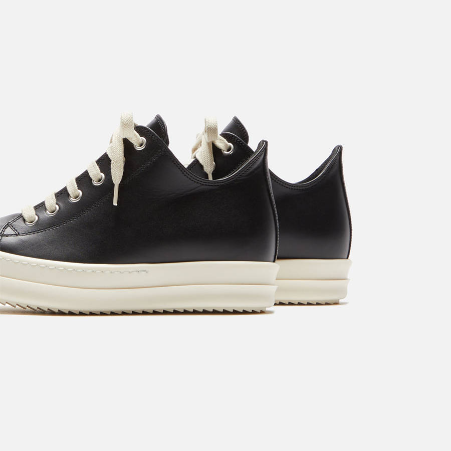 Black Women Kith Rick Owens WMNS Scarpe in Pelle Low Sneakers | 8945-WRQMZ