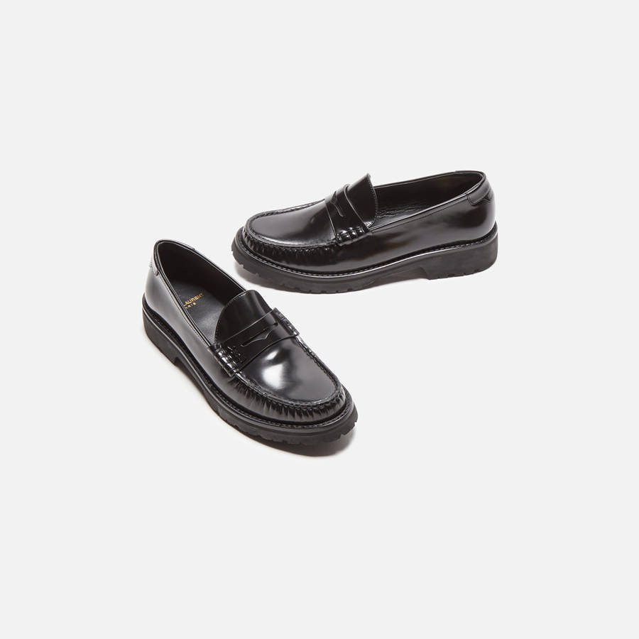 Black Women Kith Saint Laurent WMNS Le 15 SC Loafers | 4693-SMNIR