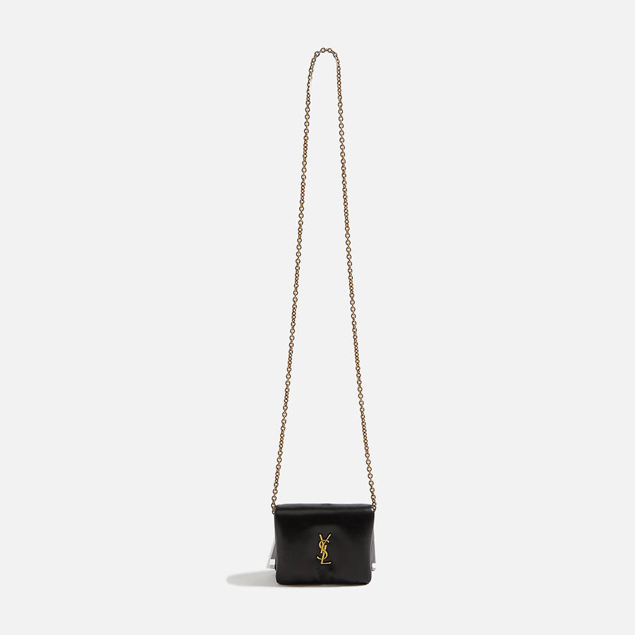 Black Women Kith Saint Laurent YSL Wallet With Chain Wallets | 9712-LUWJX