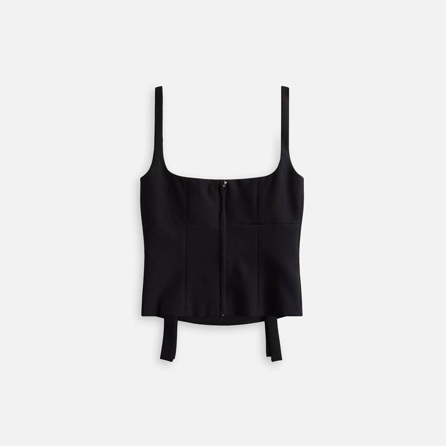 Black Women Kith Sandy Liang Teacup Tank Shirts | 8179-HKFUE