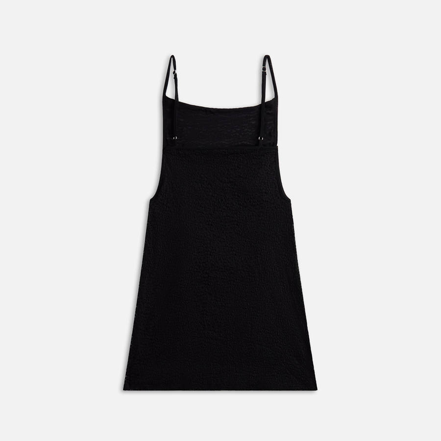 Black Women Kith Second Skin Crepe Mesh Mini Dress | 0487-ATYEN