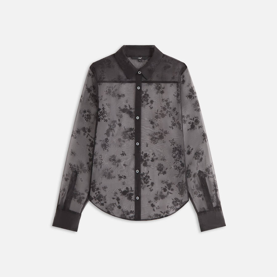 Black Women Kith Shia Floral Shirts | 4870-WCXLY