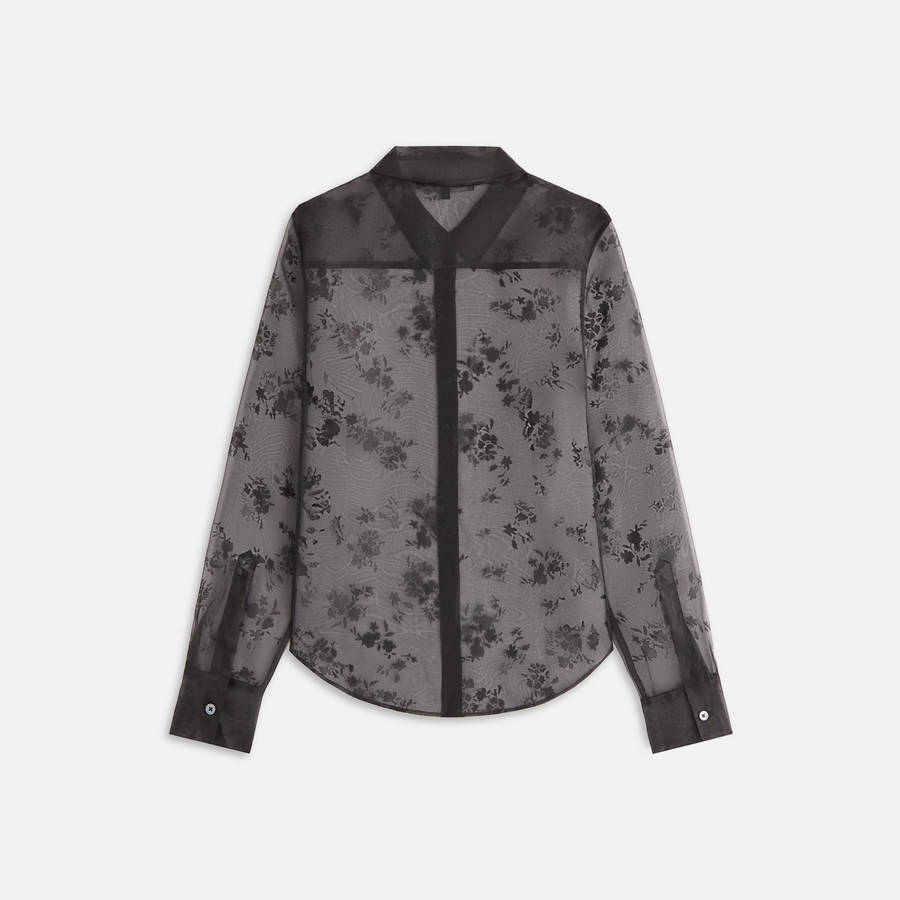 Black Women Kith Shia Floral Shirts | 7264-IRGAD