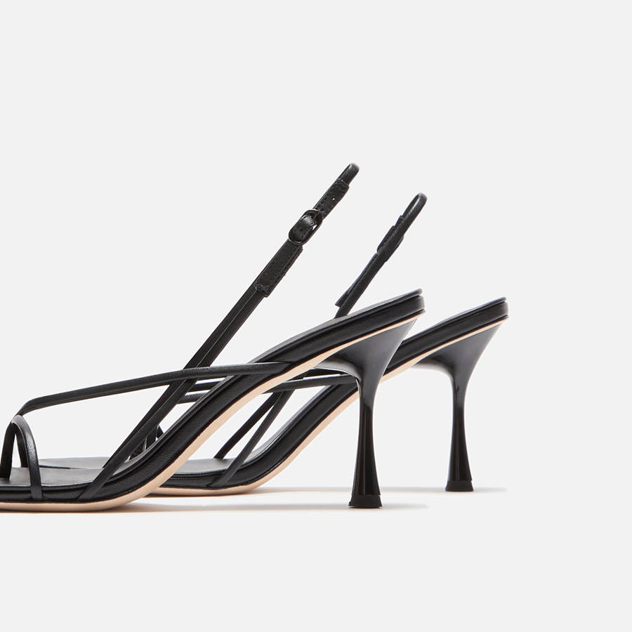 Black Women Kith Studio Amelia Wishbone 90 Heels | 2894-EABOK