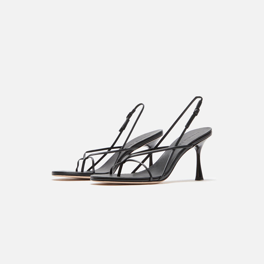 Black Women Kith Studio Amelia Wishbone 90 Heels | 2894-EABOK