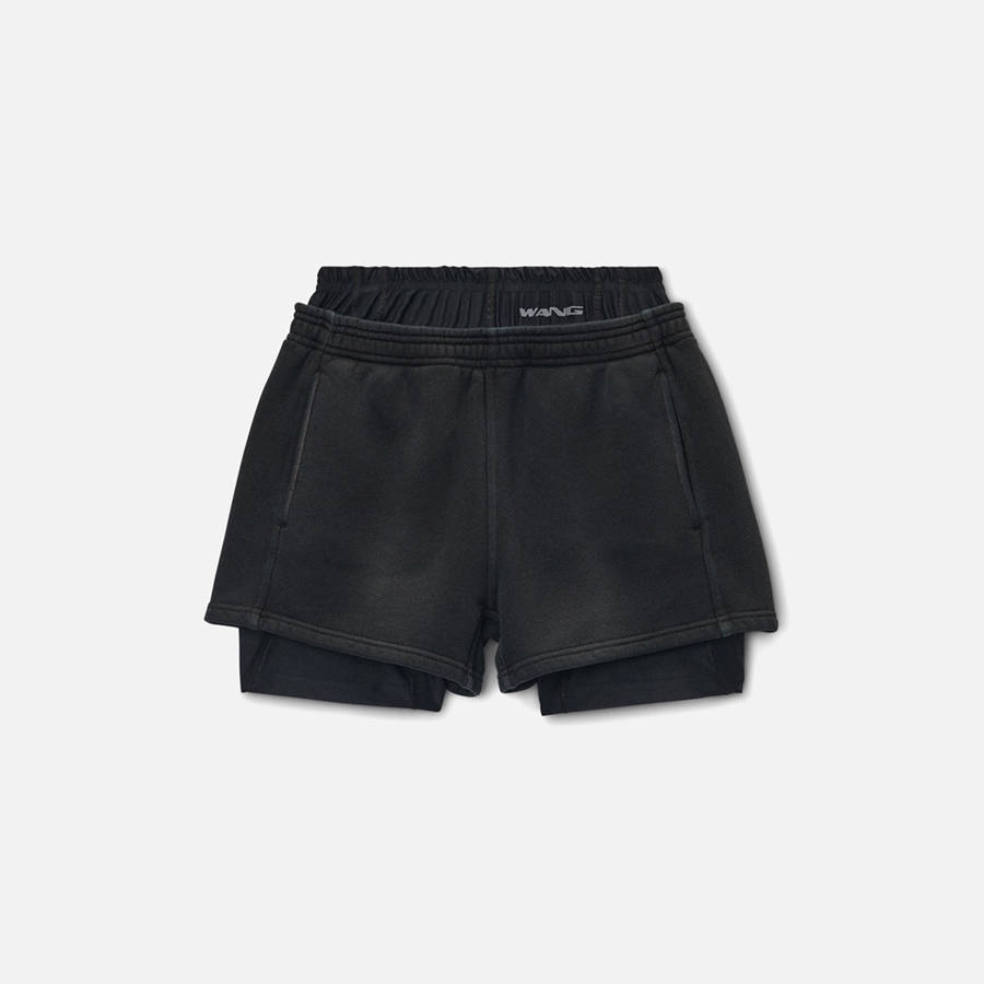 Black Women Kith T by Alexander Wang Prestyled Bike Sweatshort Shorts | 7932-ZIEXT