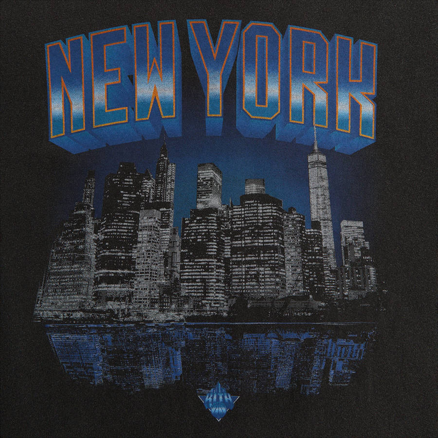 Black Women Kith for the New York Knicks Skyline Vintage Shirts | 0289-IAYQX