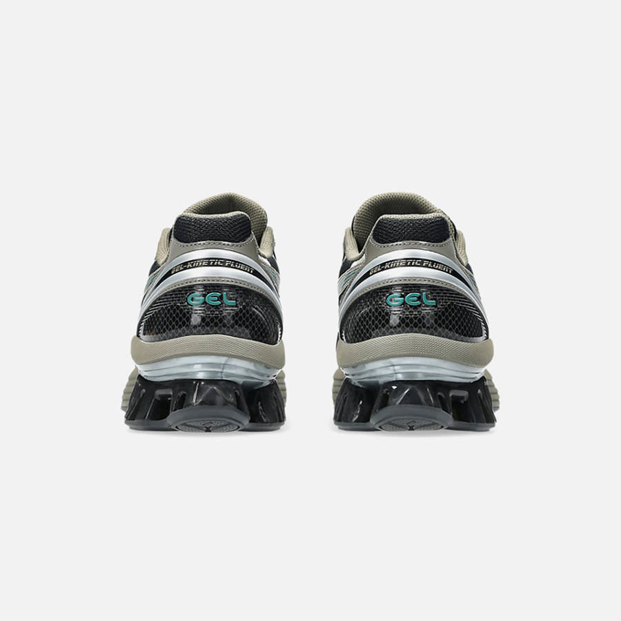 Black / Dark Grey Brown Men Kith ASICS Gel-Kinetic Fluent Sneakers | 4581-QULBF