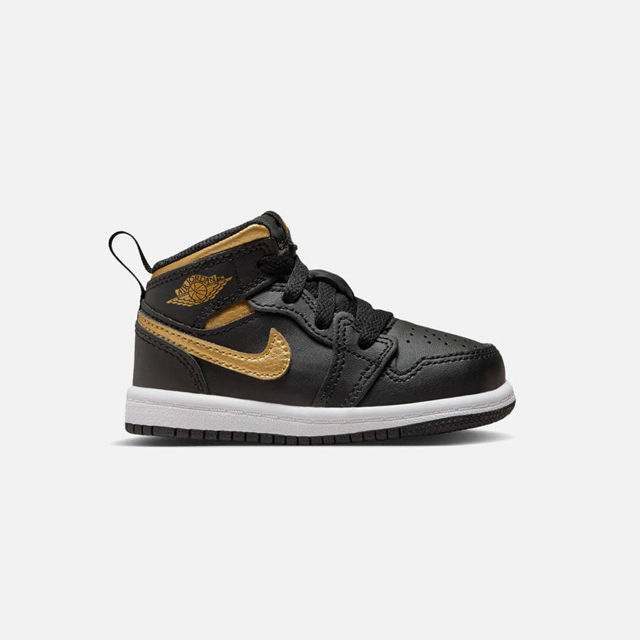 Black / Gold / White Kids' Kith Nike Air Jordan Toddler 1 Mid Sneakers | 1076-JMYZX