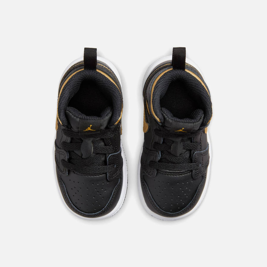 Black / Gold / White Kids' Kith Nike Air Jordan Toddler 1 Mid Sneakers | 1076-JMYZX