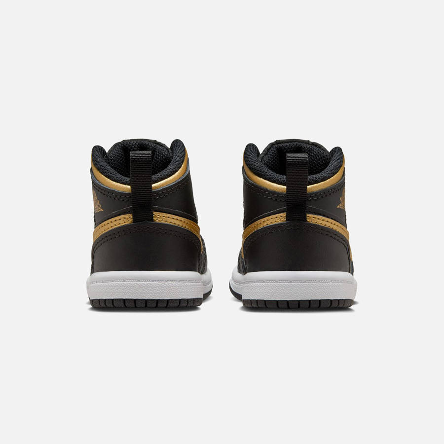 Black / Gold / White Kids' Kith Nike Air Jordan Toddler 1 Mid Sneakers | 1076-JMYZX