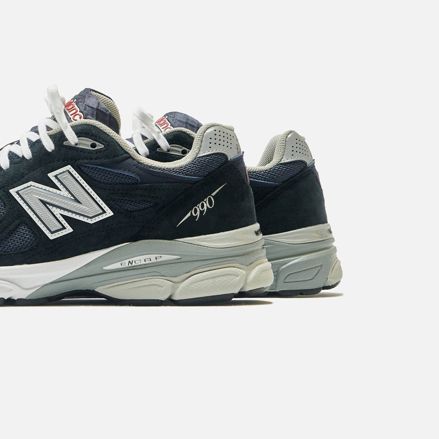 Black / Navy / Grey Men Kith New Balance 990 Sneakers | 3487-CRJDB