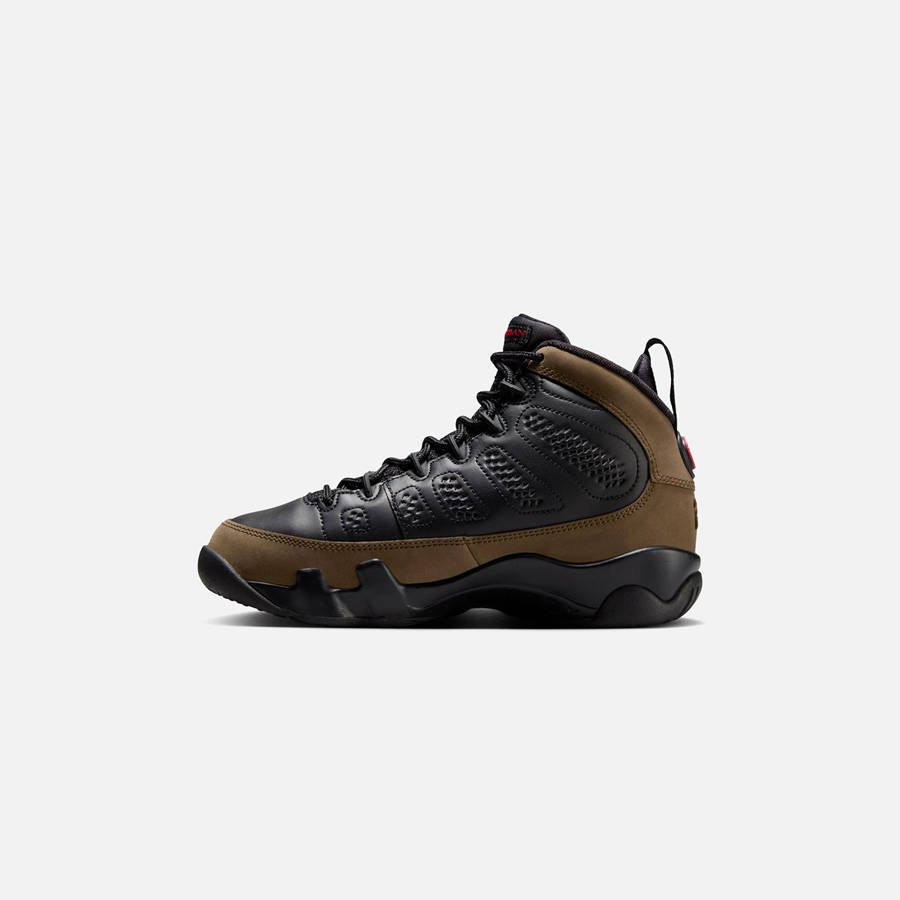 Black / Olive / Red Kids' Kith Jordan GS Air Jordan 9 Retro Sneakers | 5461-XAEUQ