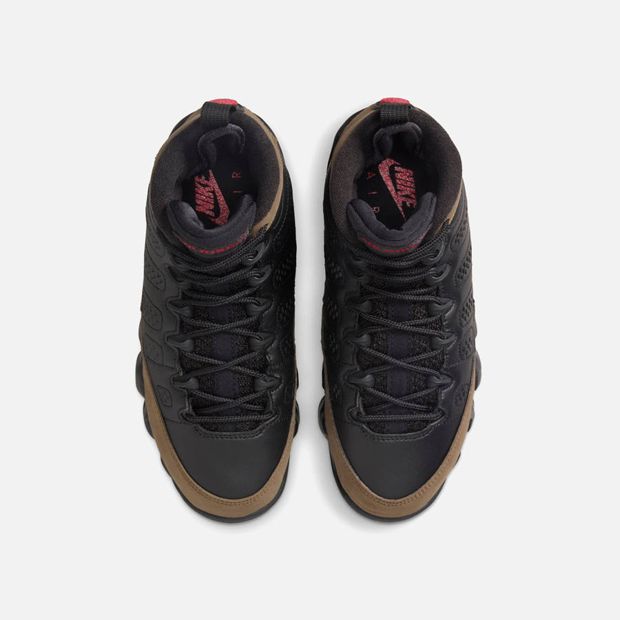 Black / Olive / Red Kids' Kith Jordan GS Air Jordan 9 Retro Sneakers | 5461-XAEUQ
