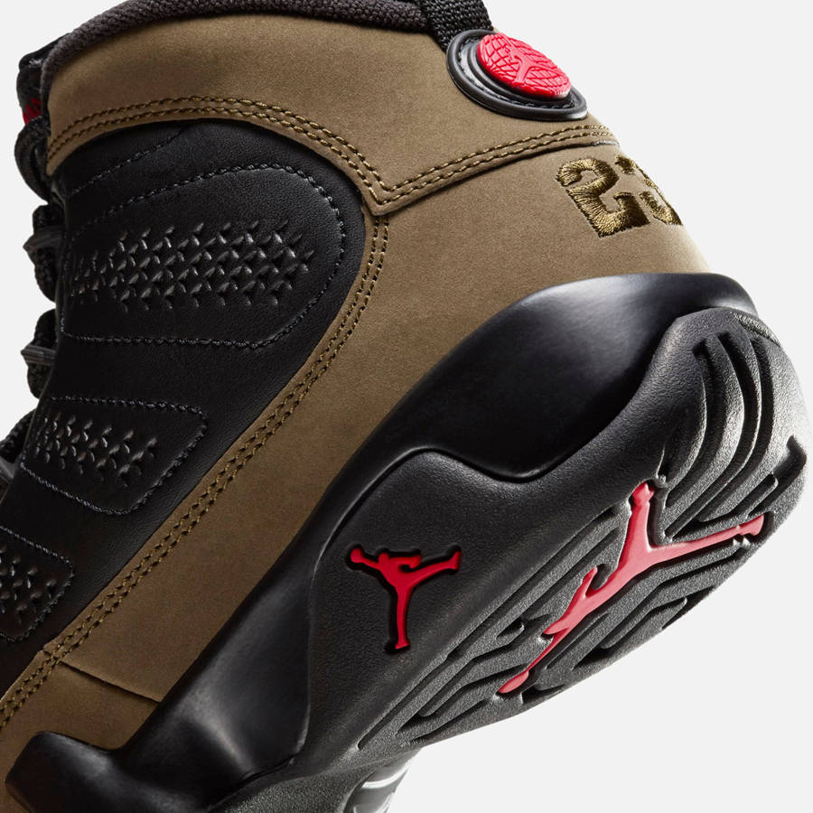 Black / Olive / Red Kids' Kith Jordan GS Air Jordan 9 Retro Sneakers | 5461-XAEUQ