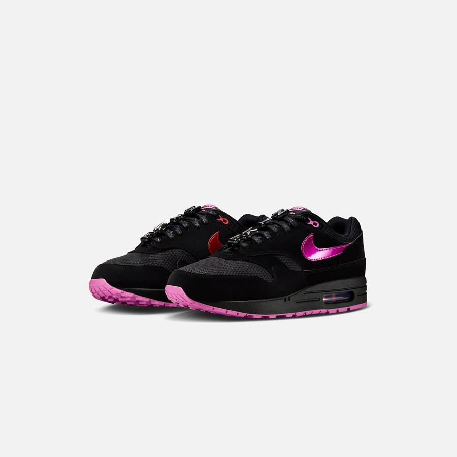 Black / Pink / Red Men Kith Nike Air Max 1 Sneakers | 4037-CNVDU