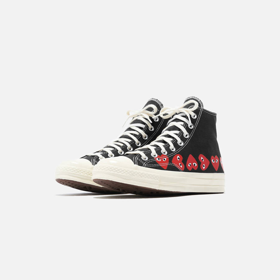 Black / Red Men Kith Comme Des Garçons Play x Converse Multi Heart High Top Sneakers | 5486-MGIKN
