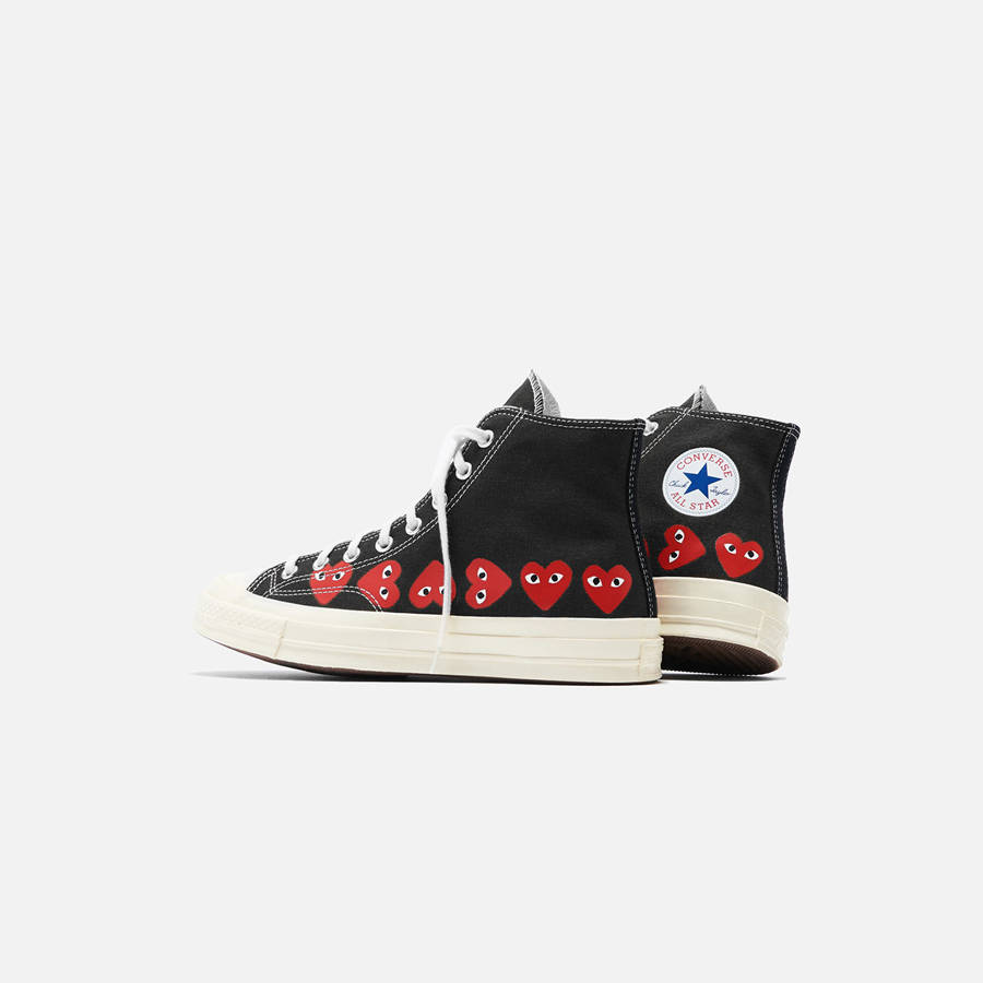 Black / Red Men Kith Comme Des Garçons Play x Converse Multi Heart High Top Sneakers | 5486-MGIKN