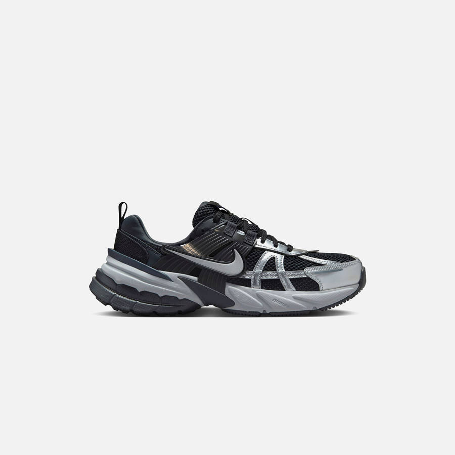 Black / Silver / Dark Grey Women Kith Nike WMNS V2K Run Sneakers | 1574-IDZBR