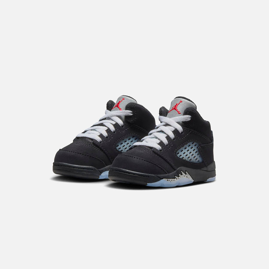 Black / Silver / Red / White Kids' Kith Nike TD Air Jordan 5 Retro OG Reimagined Sneakers | 8352-MRAVD