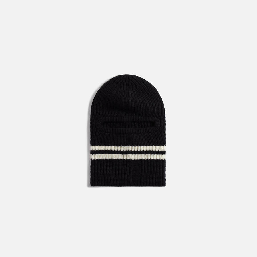Black / White Men Kith CDG Homme Lamb Wool Knit Cap | 4613-OMFJS