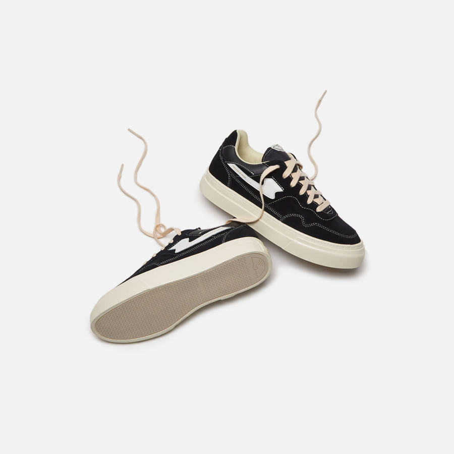Black / White Men Kith Stepney Workers Club Pearl S-Strike Suede Sneakers | 9483-KFGYB
