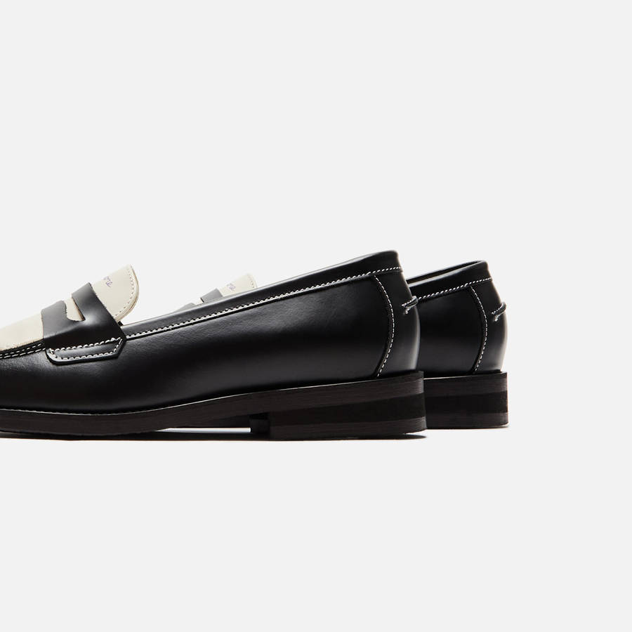 Black / White Women Kith DUKE + DEXTER WMNS Kiss Penny Loafers | 6801-MABCW