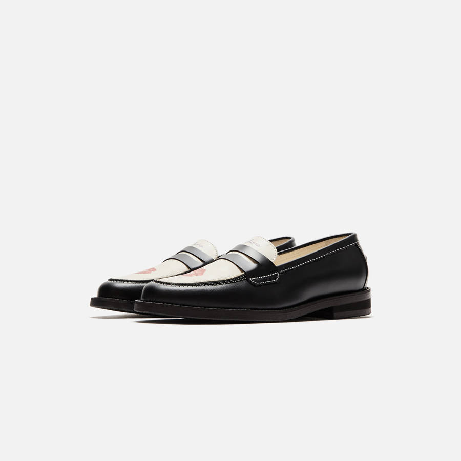 Black / White Women Kith DUKE + DEXTER WMNS Kiss Penny Loafers | 6801-MABCW