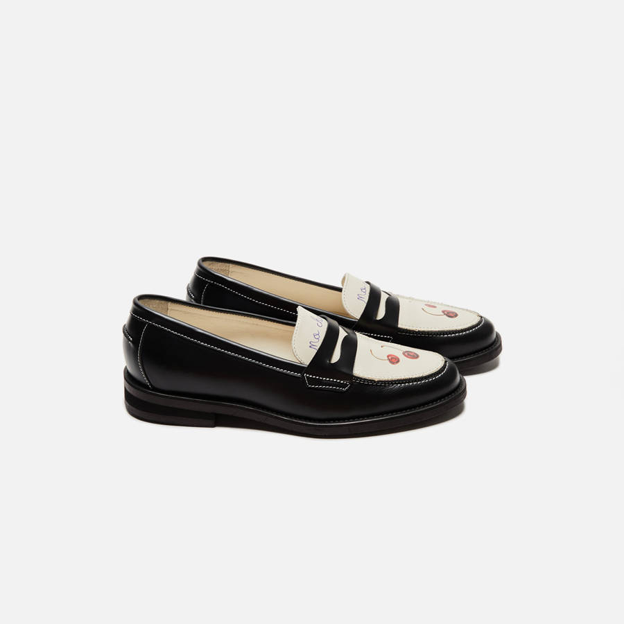 Black / White Women Kith DUKE + DEXTER WMNS Wilde Cherry Penny Loafers | 2739-OSFTM