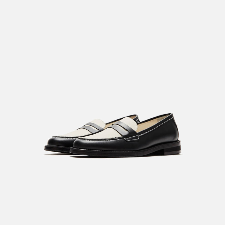 Black / White Women Kith DUKE + DEXTER WMNS Wilde Penny Loafers | 1209-EMIYO