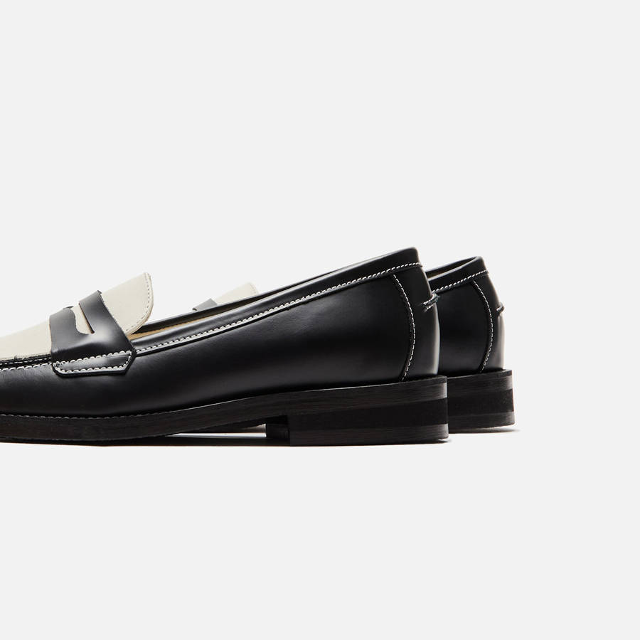 Black / White Women Kith DUKE + DEXTER WMNS Wilde Penny Loafers | 1209-EMIYO