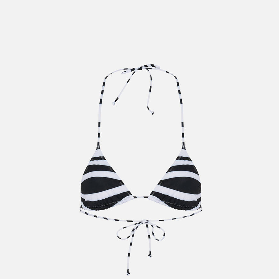 Black / White Women Kith Jean Paul Gaultier Bikini Top Printed Mariniere Body Morphing Swim | 7861-TCAEO