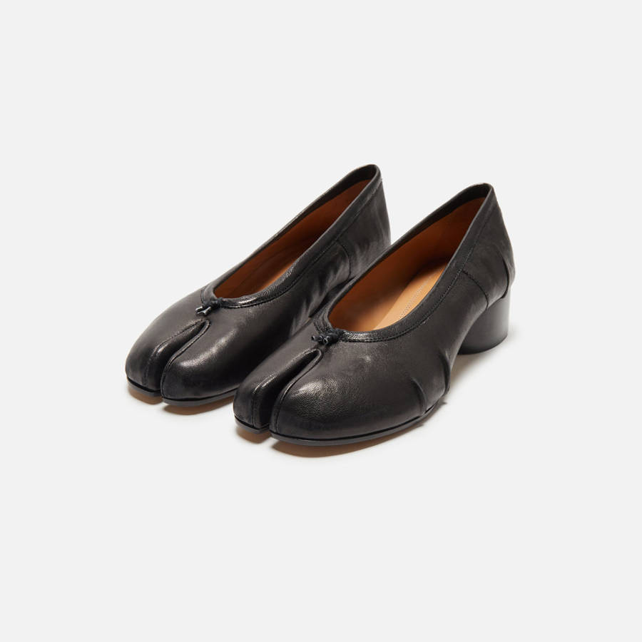 Black / White Women Kith Margiela Tabi Ballerina Heels | 5497-YVDWI