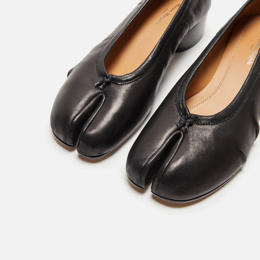 Black / White Women Kith Margiela Tabi Ballerina Heels | 5497-YVDWI