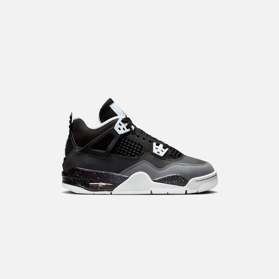 Black / White / Grey / Platinum Kids' Kith Jordan GS Air Jordan 4 Retro Sneakers | 8730-EAUKI
