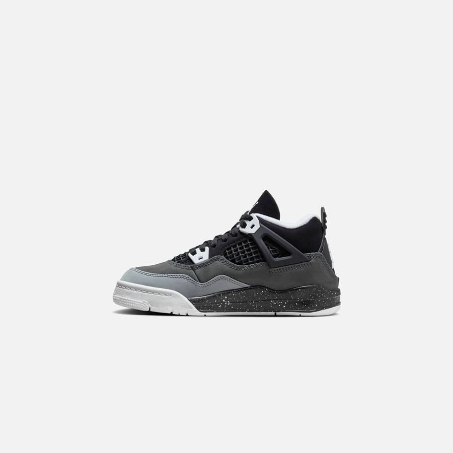 Black / White / Grey / Platinum Kids' Kith Jordan PS Air Jordan 4 Retro Sneakers | 0483-EPZFQ