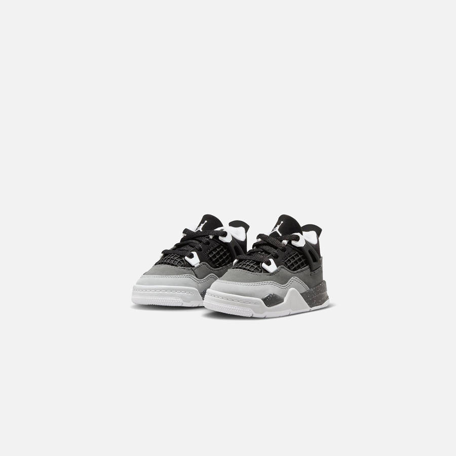 Black / White / Grey / Platinum Kids' Kith Jordan TD Air Jordan 4 Retro Sneakers | 9208-JHPRY