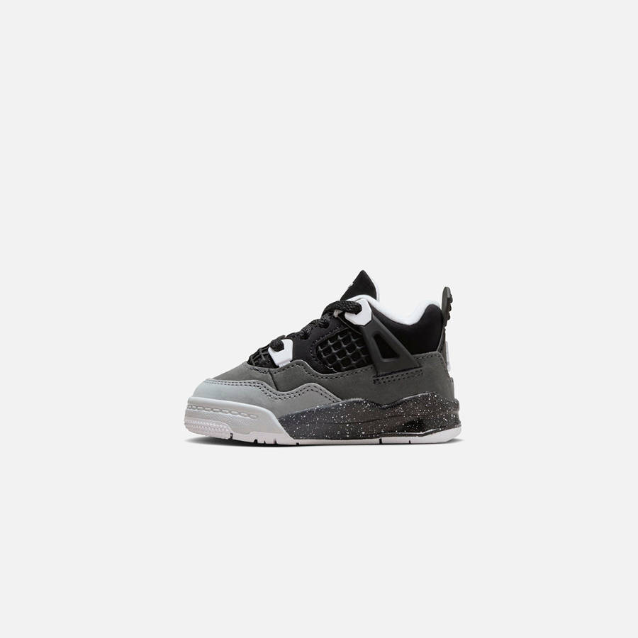 Black / White / Grey / Platinum Kids' Kith Jordan TD Air Jordan 4 Retro Sneakers | 9208-JHPRY