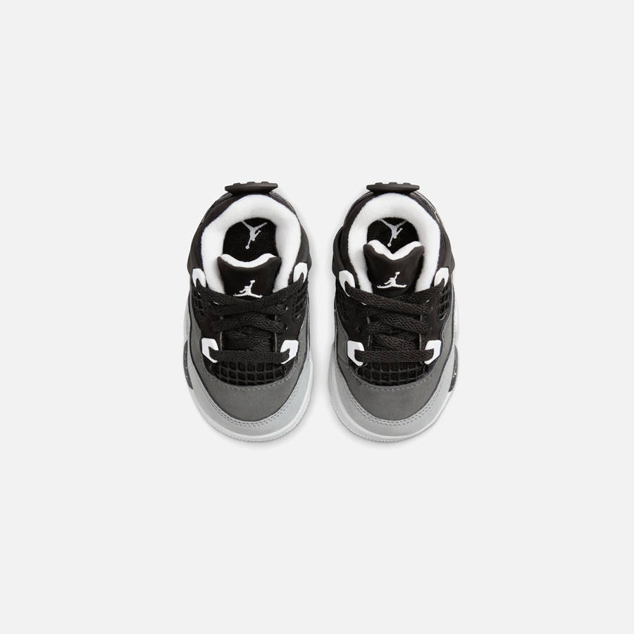 Black / White / Grey / Platinum Kids' Kith Jordan TD Air Jordan 4 Retro Sneakers | 9208-JHPRY