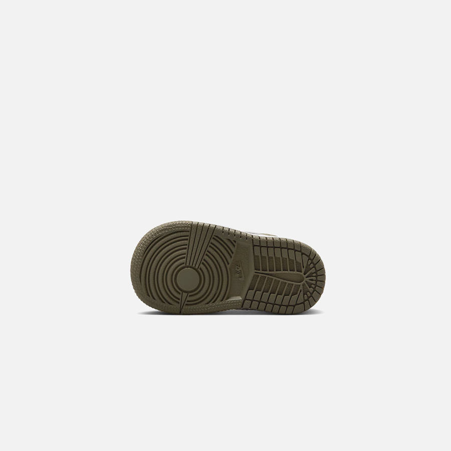 Black / White / Olive Kids' Kith Jordan TD Air Jordan 1 Mid Sneakers | 9732-OTFXW