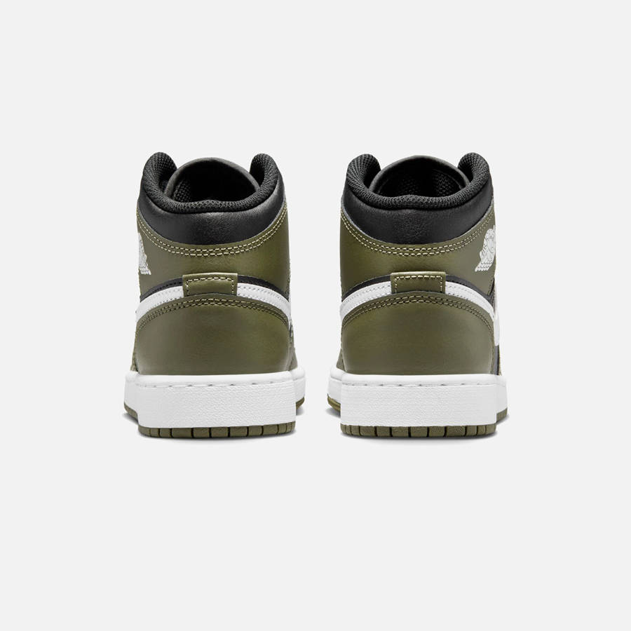 Black / White / Olive Men Kith Nike Air Jordan 1 Mid Sneakers | 7840-SYNCL