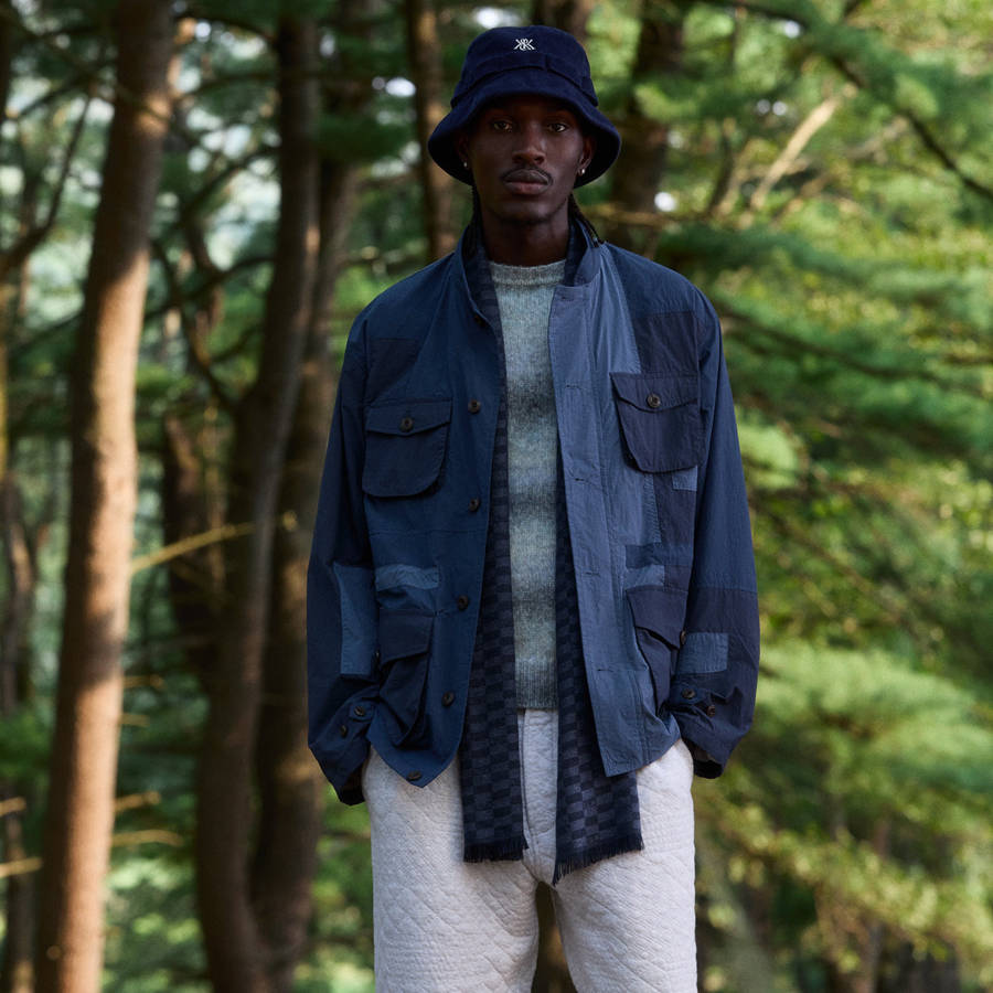 Blue Men Kith Amare Patchworked Jackets | 9816-NOAQG